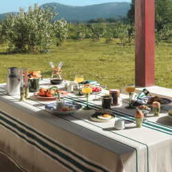 Nappe en coton et lin -...