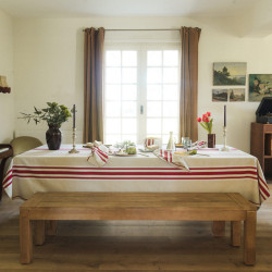 Nappe en coton et lin -...