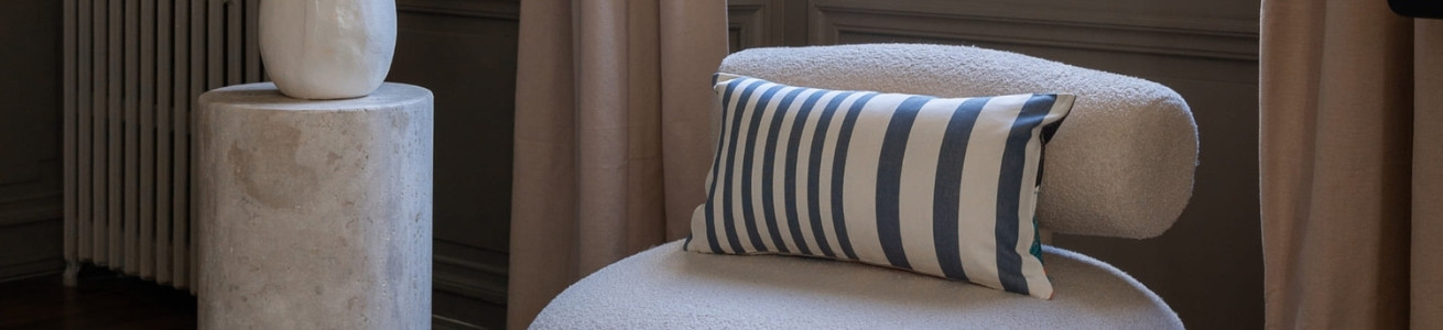 Adour Bleu : toile rayée bleu et blanc 100 % coton | Artiga