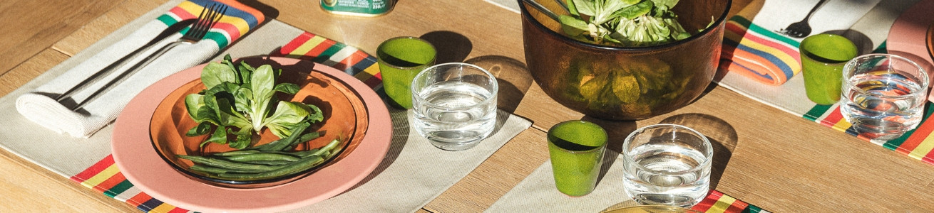 Mauléon Laurier Rose | Toile rayée estivale Artiga