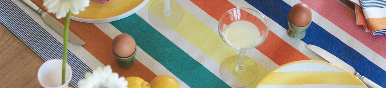 Garlin Ananas : toile rayée colorée 100 % coton | Artiga