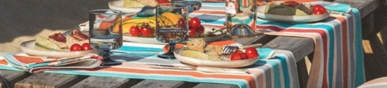 Garlin Pêche : toile rayée 100 % coton aux couleurs estivales | Artiga