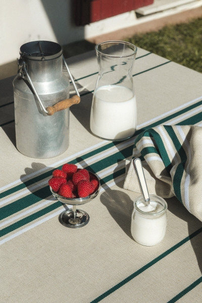 Corda Vert Bouteille / Blanc | Toile métis d’inspiration basque – Artiga