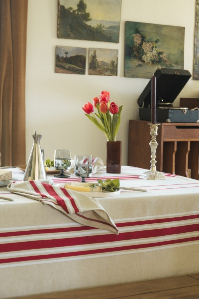 Corda Bordeaux / Blanc | Toile métis d’inspiration basque – Artiga