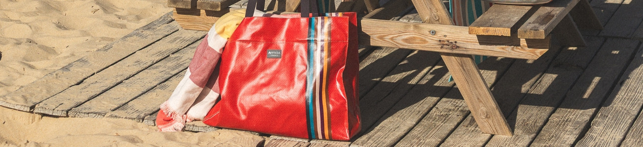 Chevron Brique : sacs et accessoires en toile cirée | Artiga