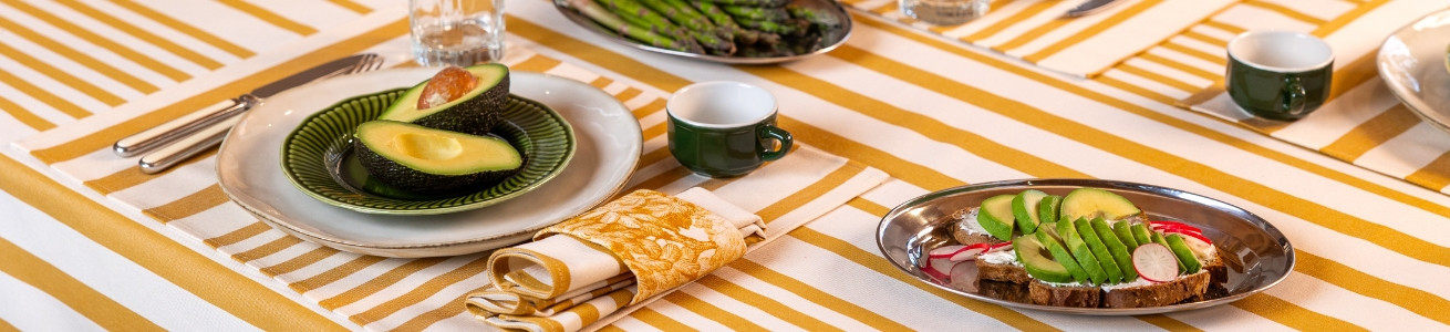 Adour Curry | Toile rayée chaleureuse Artiga