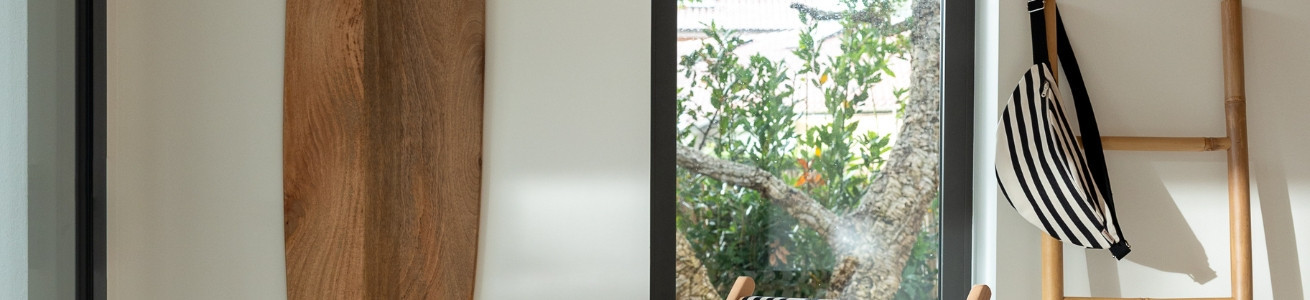 Adour Noir | Toile rayée graphique Artiga