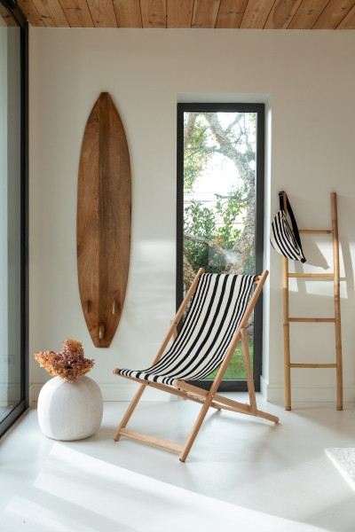 Adour Noir | Toile rayée graphique Artiga