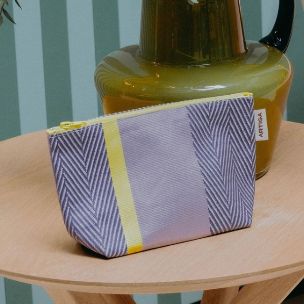 trousse a maquillage chevron xl parme